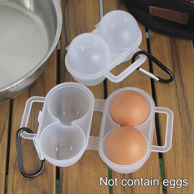 NOWHYX 2pcs Eggs Carrier Case, Portable 2 Girds Egg Holder Container with D Buckle, Reusable Plastic Leakproof Shockproof Eggs Box Egg Tray for Kitchen Outdoor Camping Picnic Hiking - Image 4